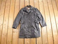 Vintage 1990s Full Length Black Leather Trench Coat