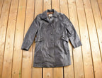 Vintage 1990s Full Length Black Leather Trench Coat