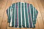Vintage 1990s Iban Vertical Stripes Collared Shirt