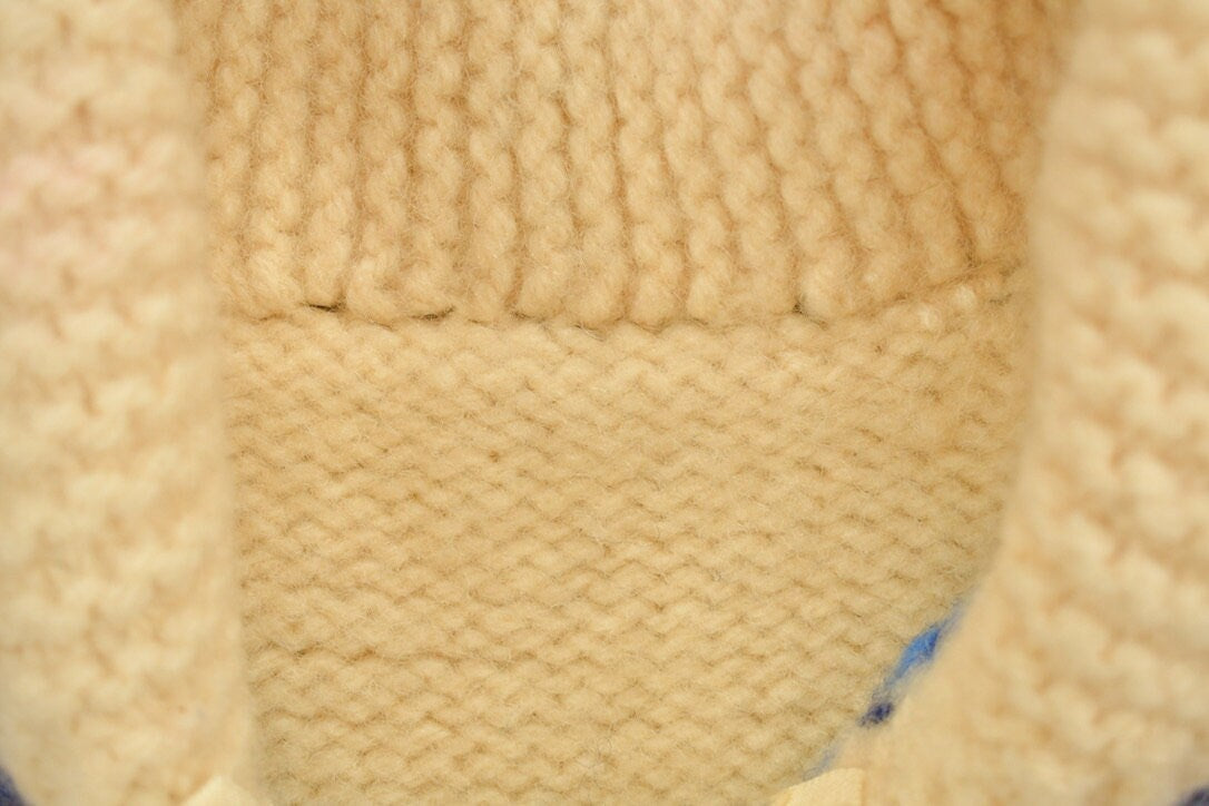 Vintage 1980s Cable Knit Zip Up Sweater / Vintage 3d Knit / Beige Sweater / Full Zip Sweater / Vintage Cable Knit / Collared Knit