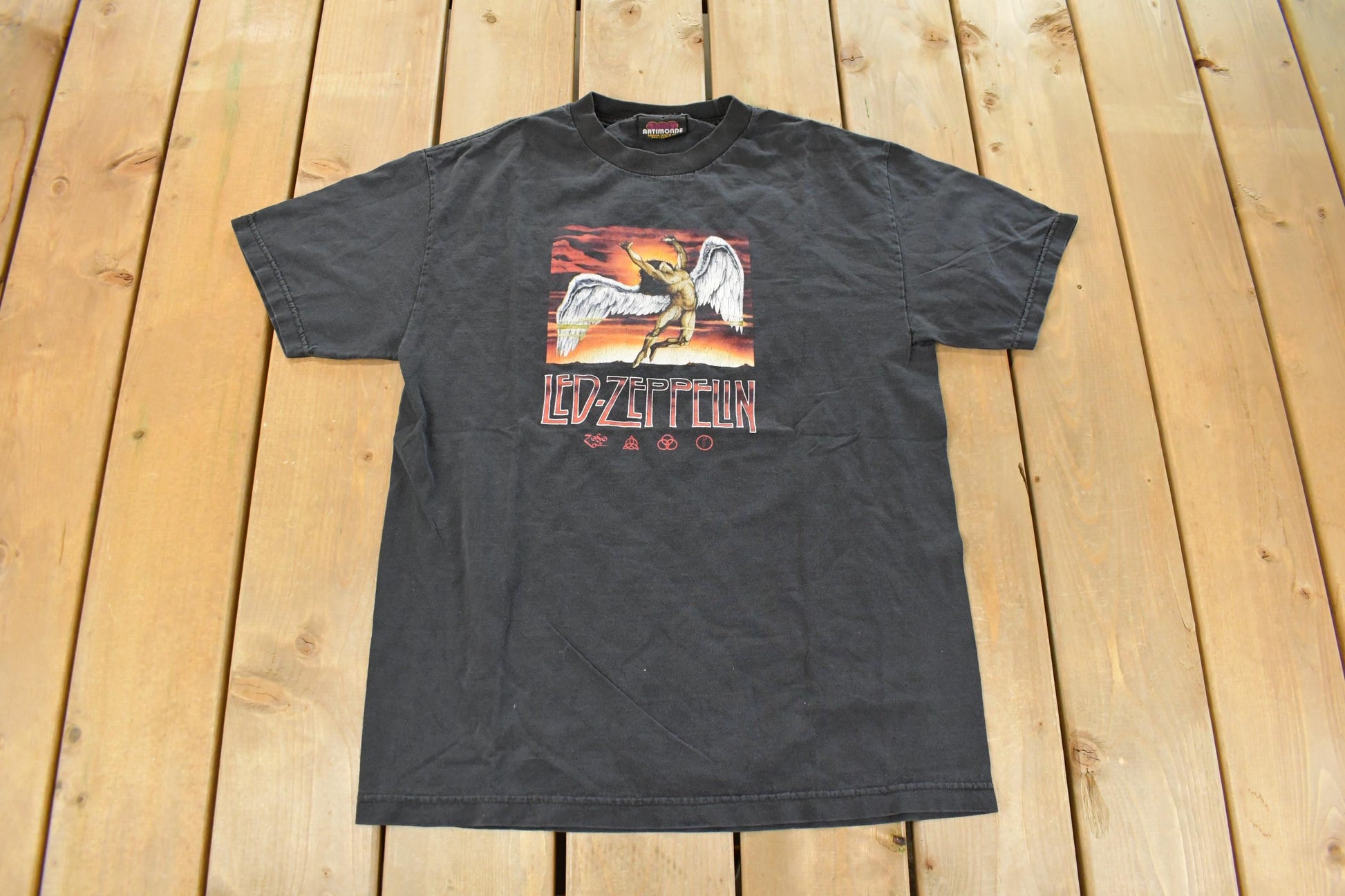 Vintage 1990s Led Zeppelin Icarus Swansong Graphic Artimonde Band T-Shirt Men's Medium