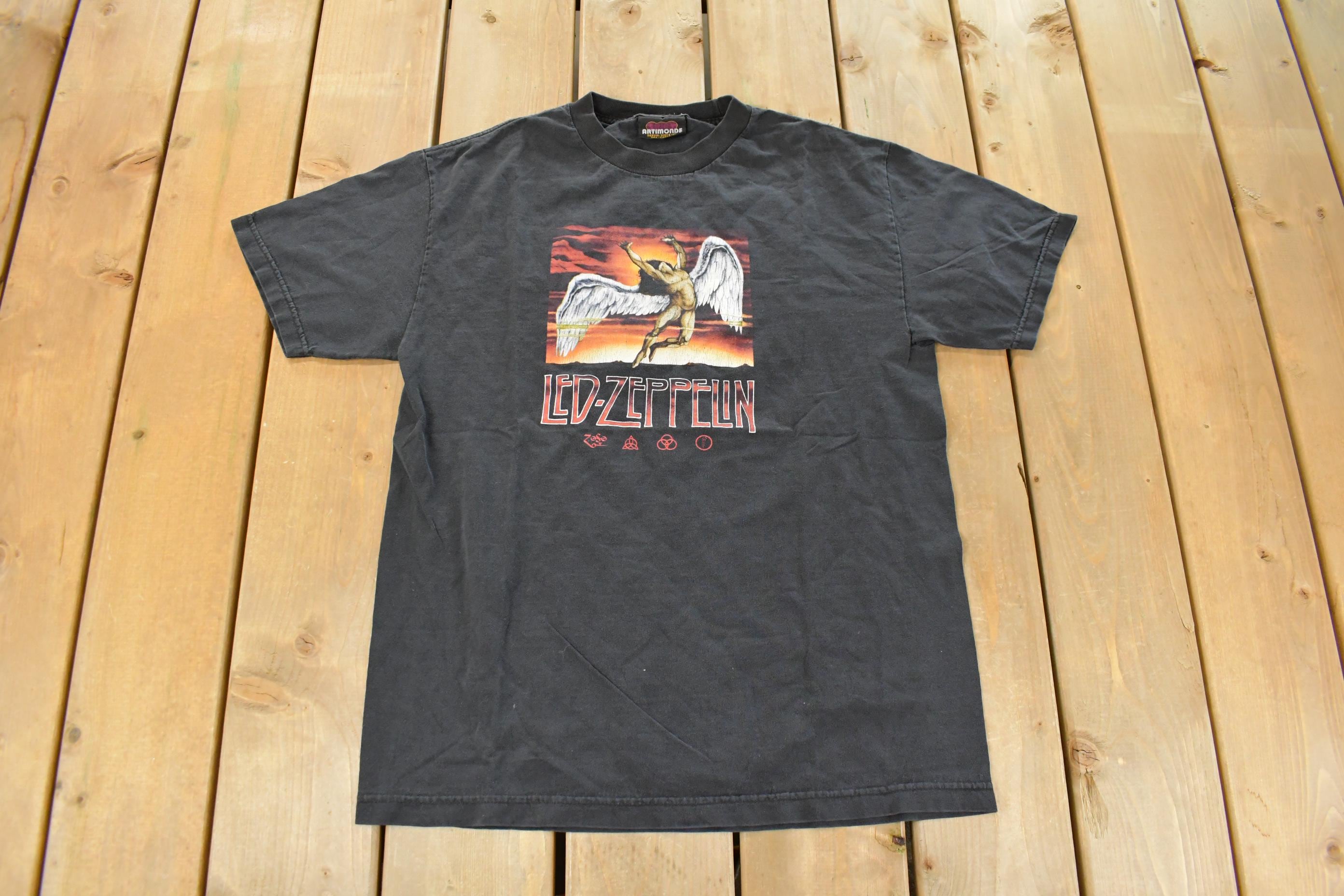 Vintage 1990s Led Zeppelin Icarus Swansong Graphic Artimonde Band T-Shirt Men's Medium