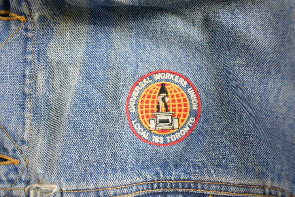 Vintage 1990s Toronto Workers Union Denim Jean Jacket