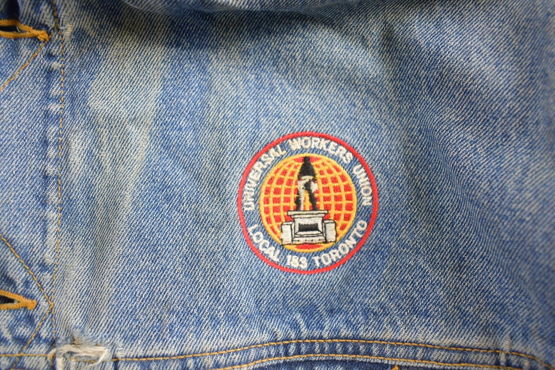 Vintage 1990s Toronto Workers Union Denim Jean Jacket