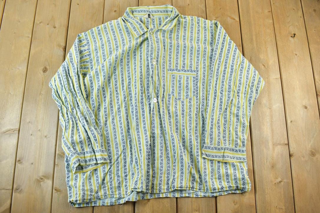 Vintage 1970s Marlowe Nightwear Button Up Shirt