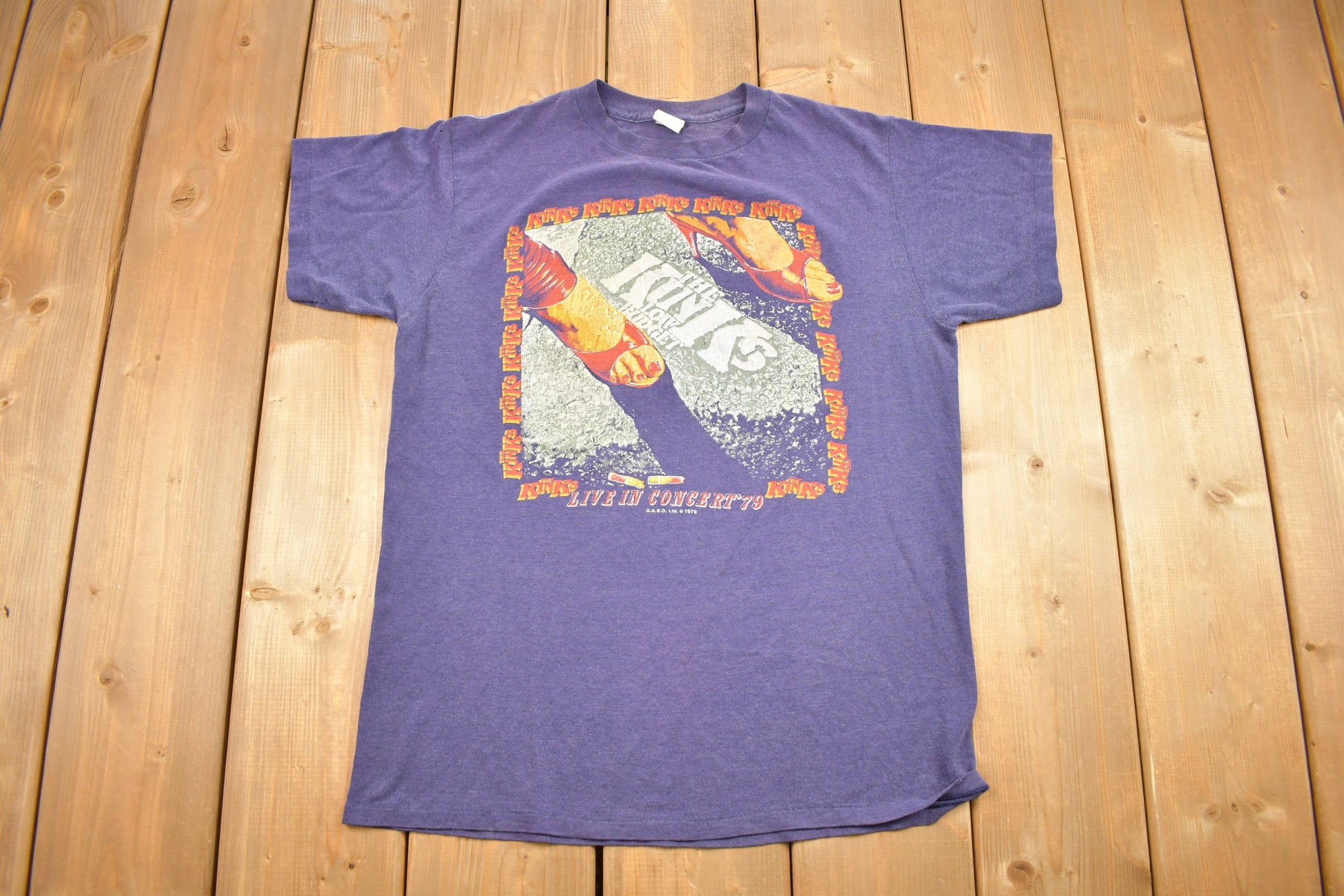 Vintage 1979 The Kinks Live In Concert Band T-shirt