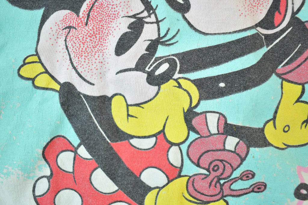 Vintage 1980s Mickey And Minnie True Romance Disney Cartoon Promo Tank Top Womens L