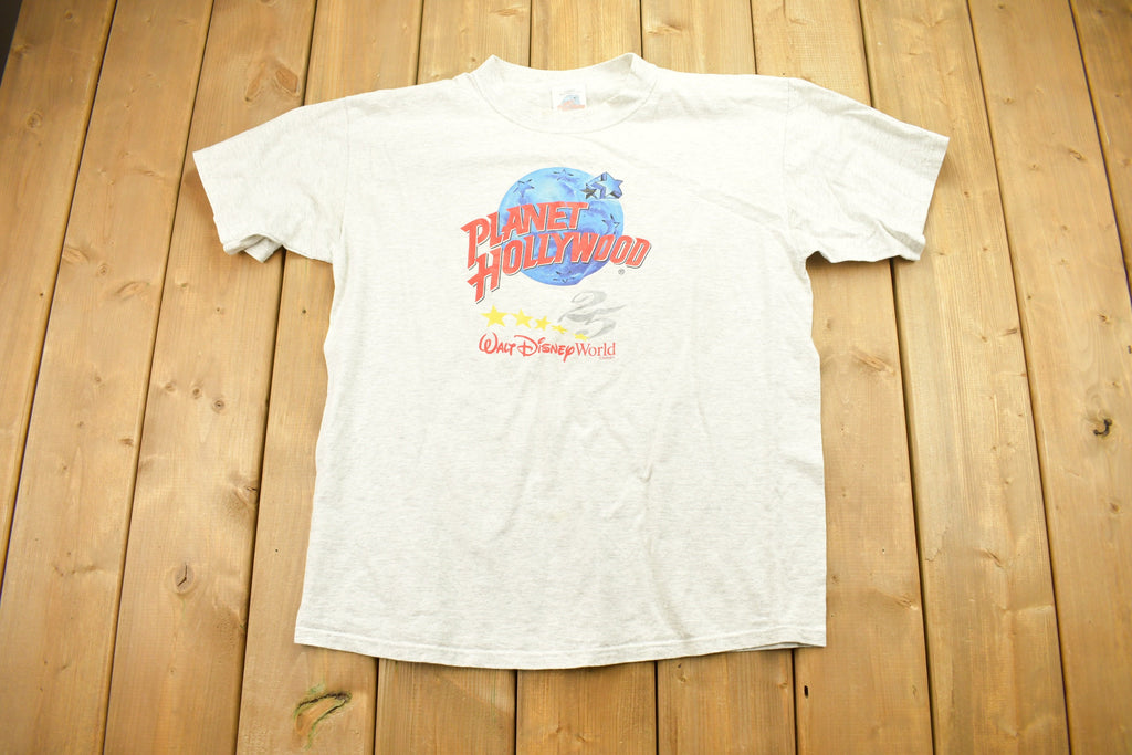 Vintage 1990s Planet Hollywood Walt Disney World Graphic Souvenir T Shirt