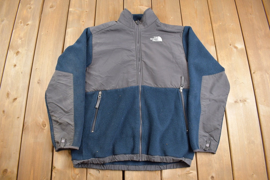 Vintage 1990s Navy Blue North Face Denali Fleece Boys Sweater