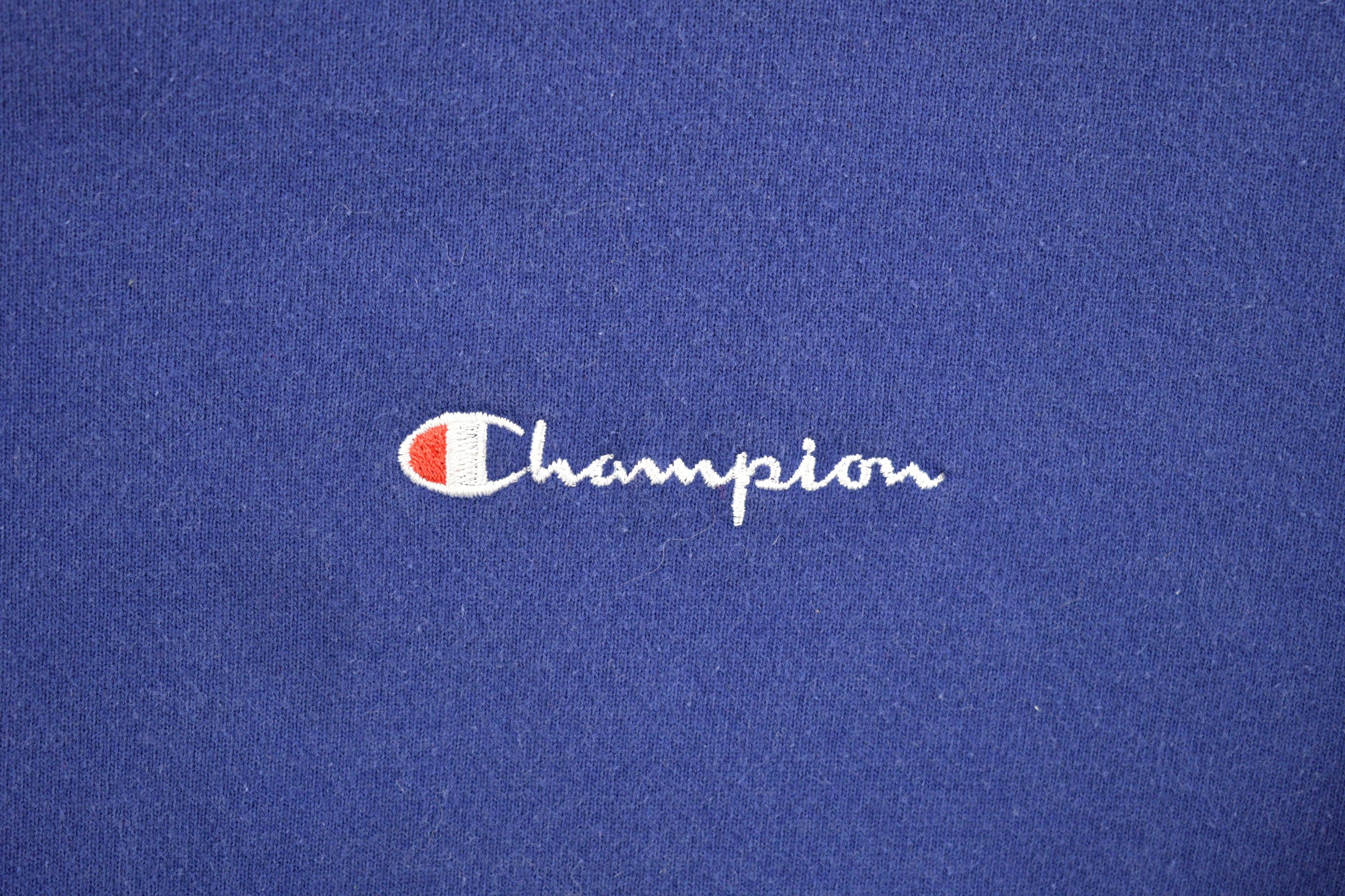 Vintage 1990s Champion Blank Blue Crewneck Sweatshirt
