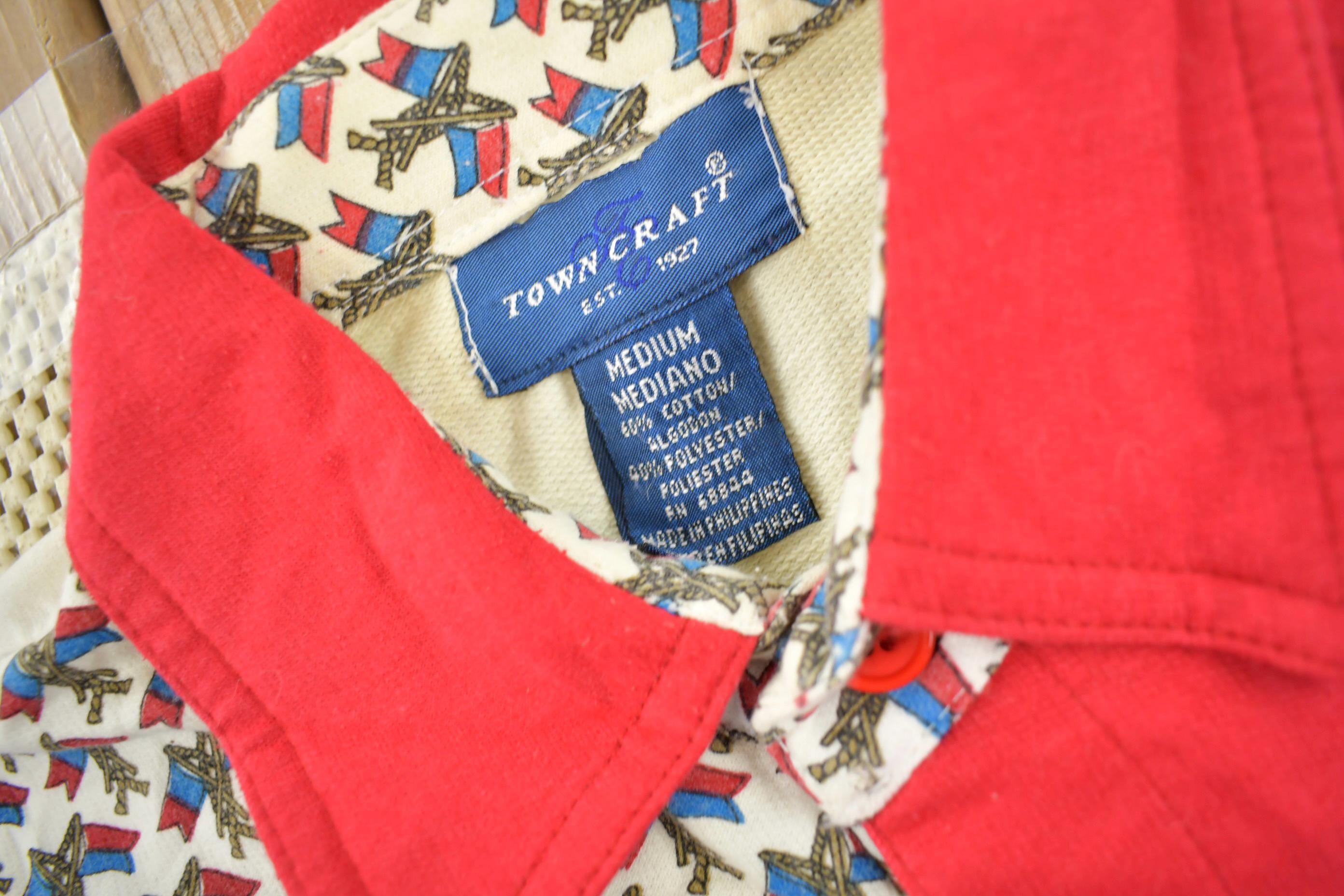 Vintage 1980s Town Craft Split Panel Quarter Button Sweater