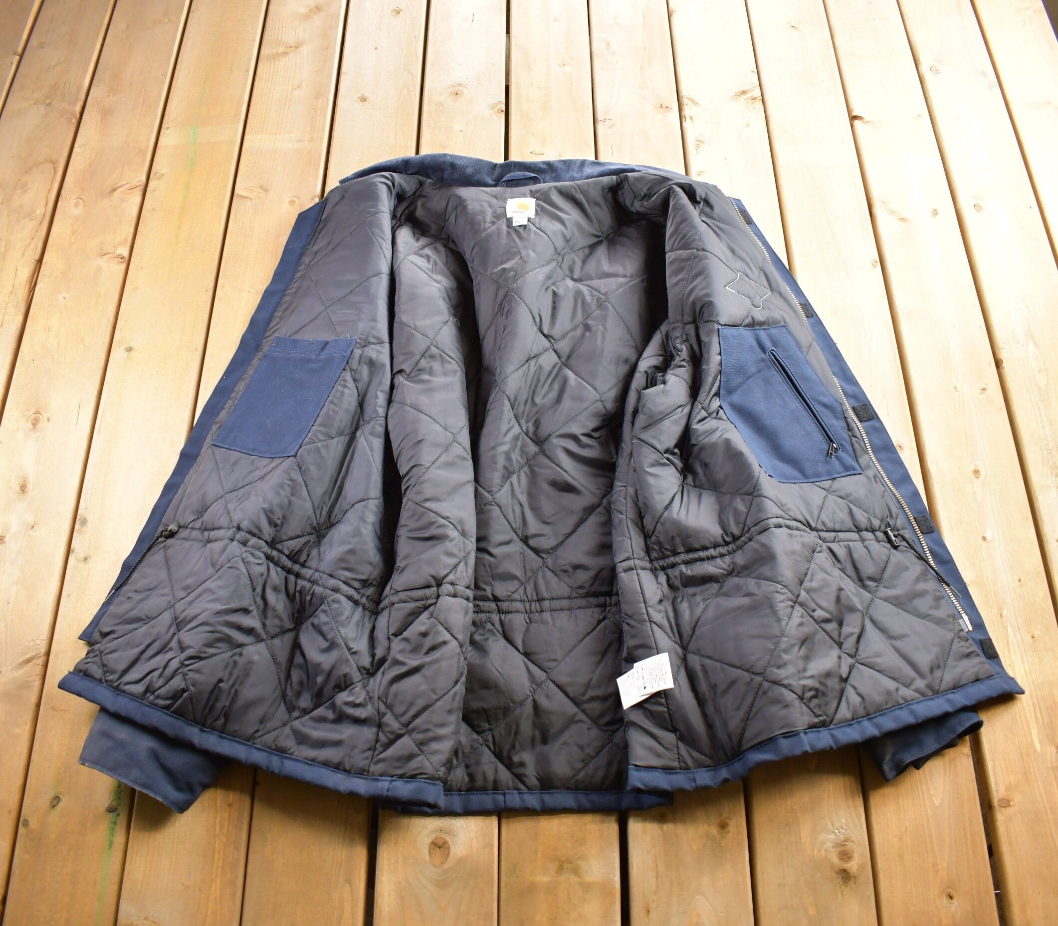 Vintage 1990s Carhartt Blanket Lined Embroidered Work Jacket Size 3XL