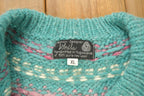 Vintage 1980s 100% Wool Hand Knit Women's Sweater