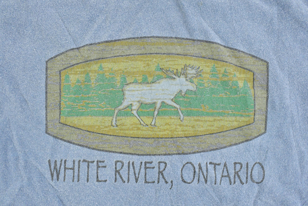 Vintage 1990s White River Ontario Souvenir Moose T-Shirt