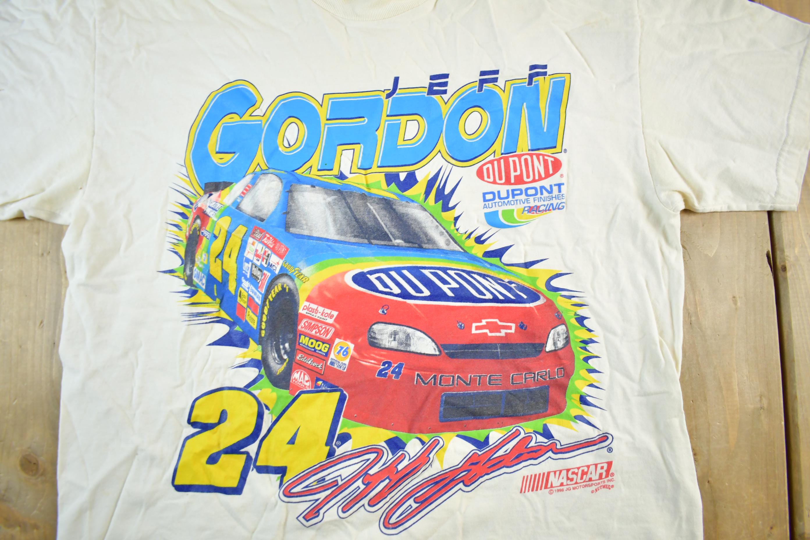Vintage 1990s NASCAR Jeff Gordon Racing Graphic T-Shirt Men's Medium / Chase Authentics / 90s Racing Tee