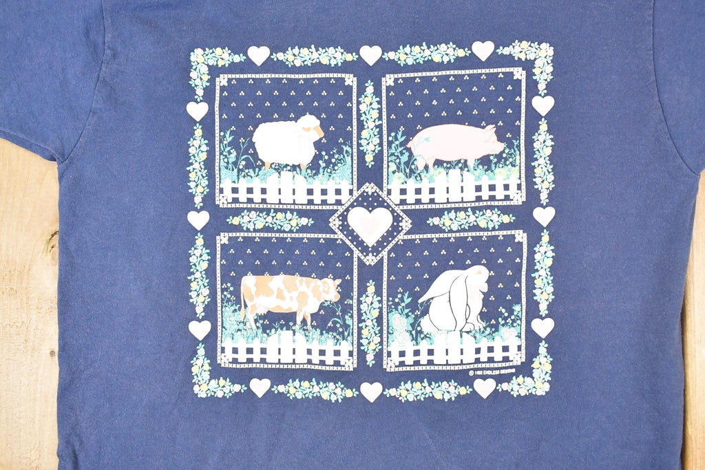 Vintage 1992 Endless Designs Farm Theme Souvenir Travel T-Shirt Men's L