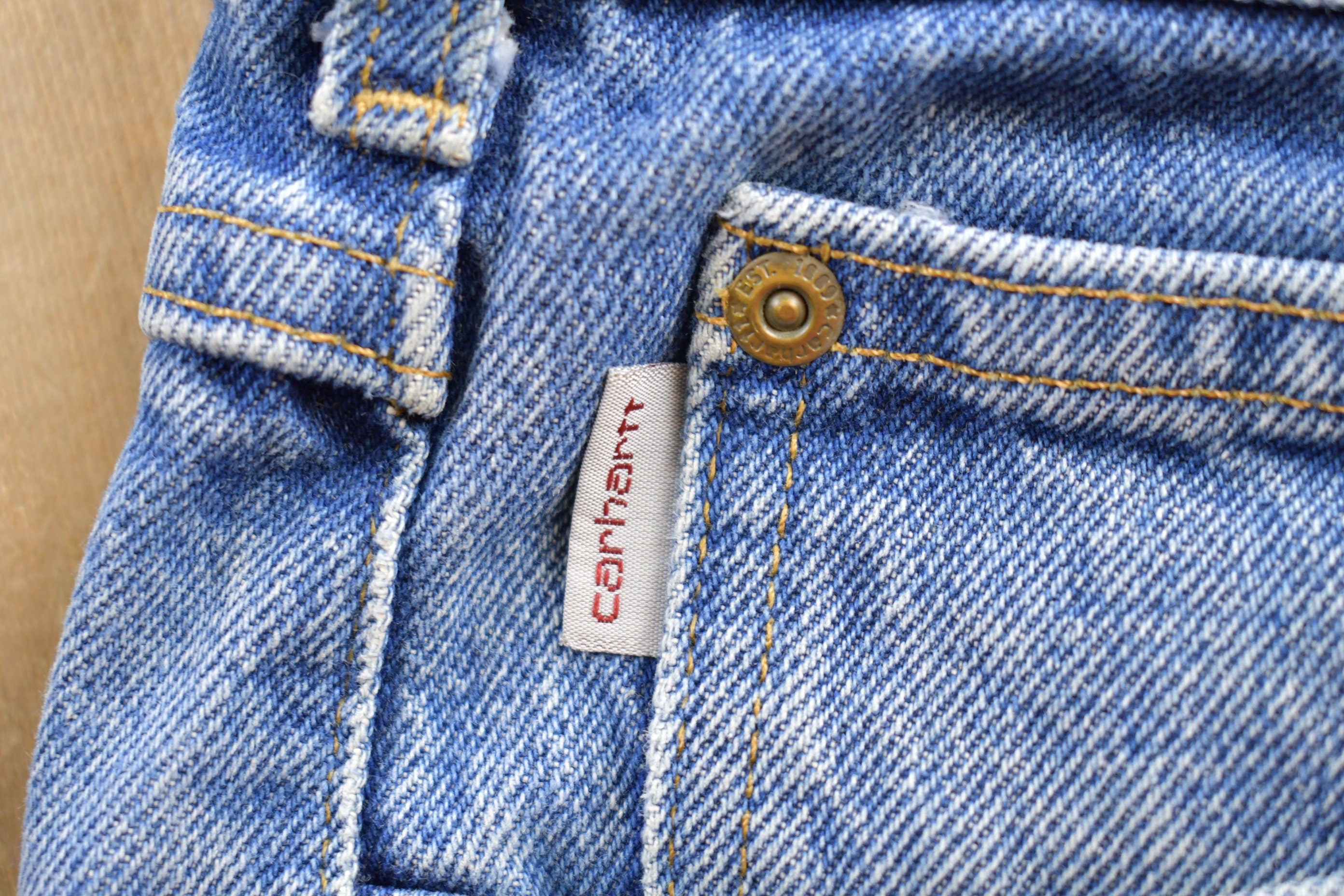 Vintage 1990s Carhartt Light Wash Jeans Size 38 x 31 90s Carhartt Jeans