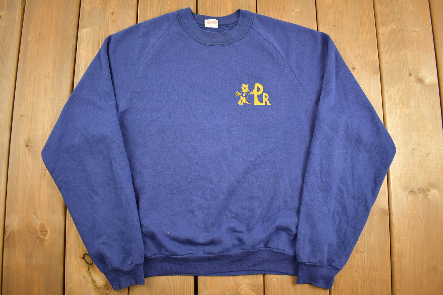 Vintage 1980s Collegiate Blue Sweatshirt / Sports Sweatshirt / Sportswear / Made in Canada/ Raglan / 80s