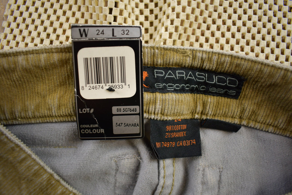 Vintage 1990s Parasuco Deadstock Green Pants Size 26x31 / Made in Canada / Streetwear Fashion / Vintage Pants