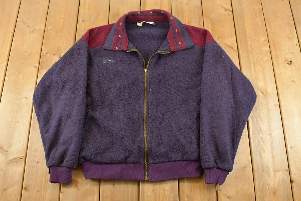 Vintage 1990s Columbia Sportswear Abstract Collar Fleece Sweater Men's XL