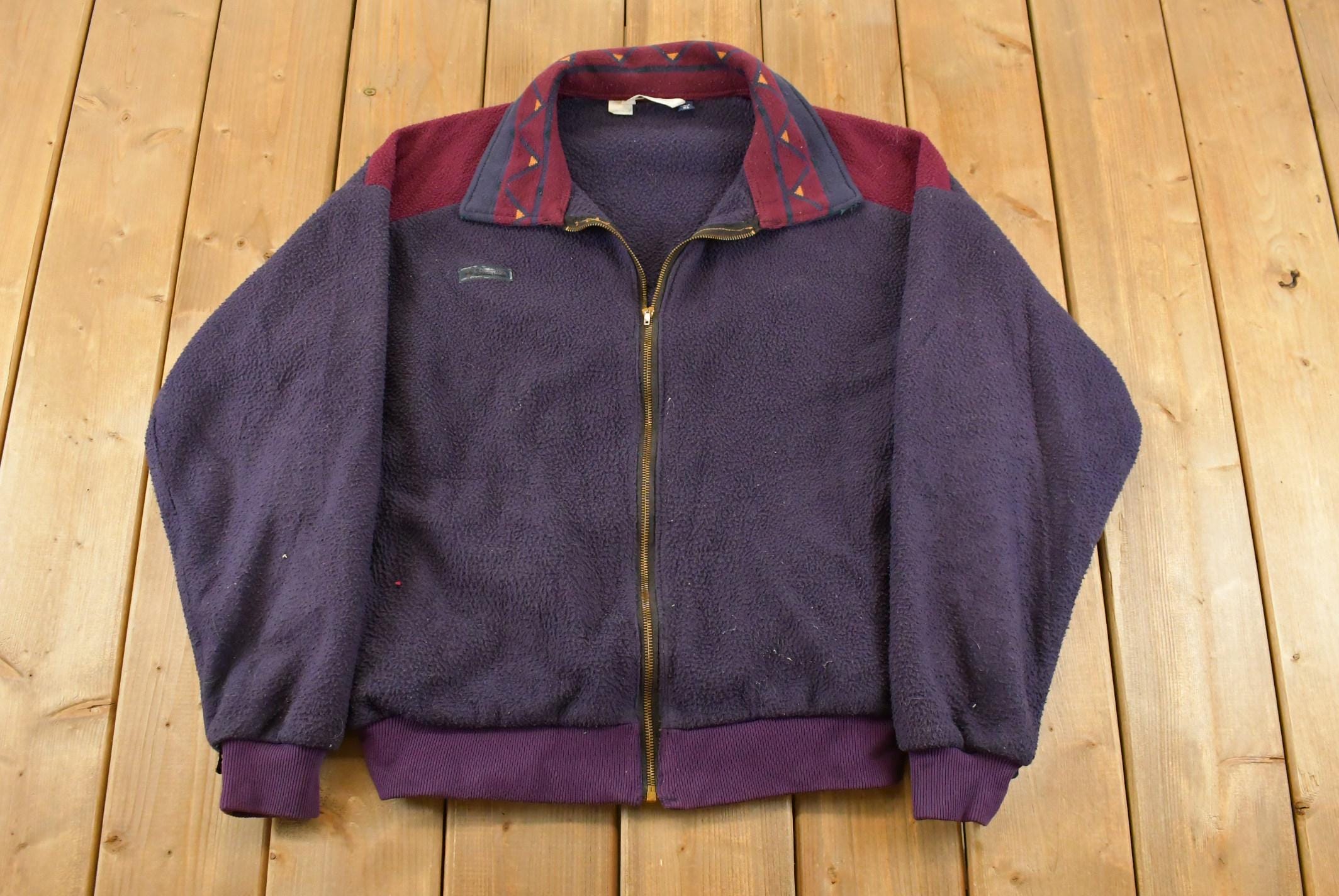 Vintage 1990s Columbia Sportswear Abstract Collar Fleece Sweater Men's XL