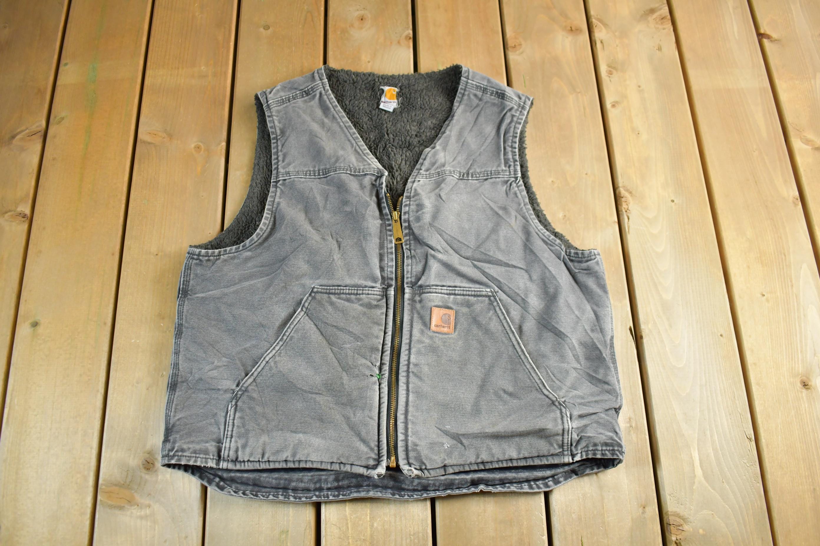 Vintage 1990s Carhartt Sherpa Lined Jacket Vest Mens Large