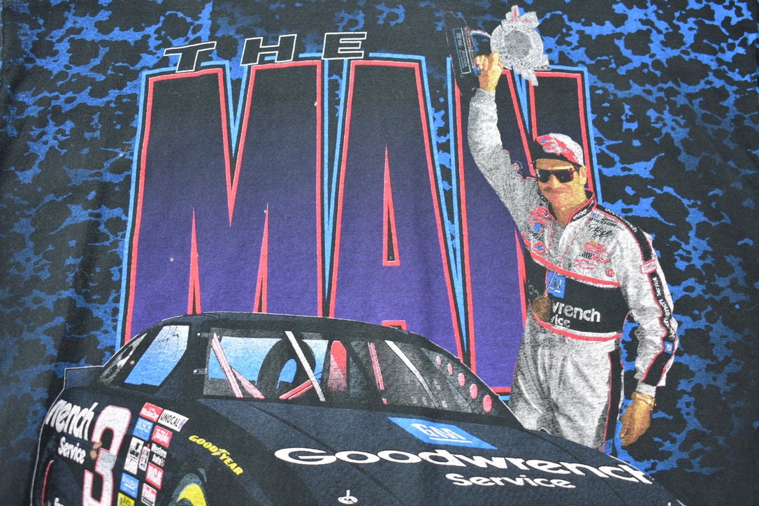 Vintage 1990s Dale Earnhardt The Man NASCAR All Over Print T-Shirt