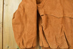 Vintage 1980s Boston Traders Suede Leather Bomber Jacket