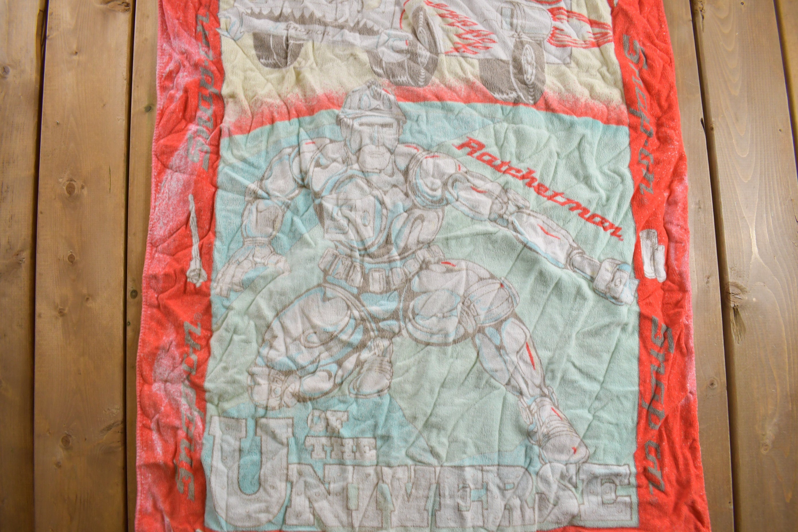 Vintage 1980s Snap On Tool Masters Of The Universe Graphic Beach Towel /