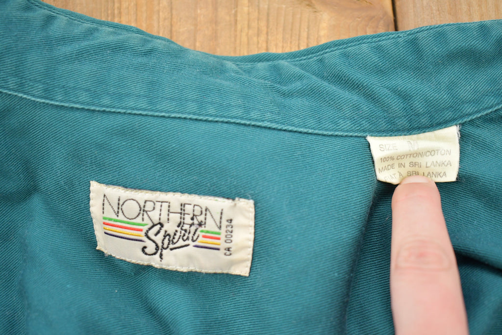 Vintage 1990s Blank Green Button Up Shirt