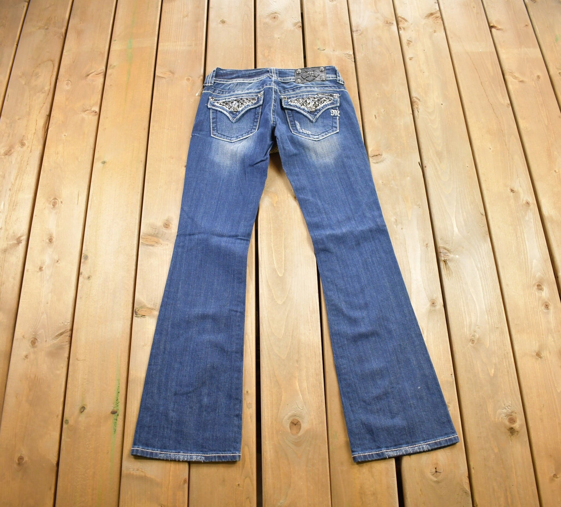 Vintage Y2K Miss Me Bedazzled Low Rise Jeans Size 26x32