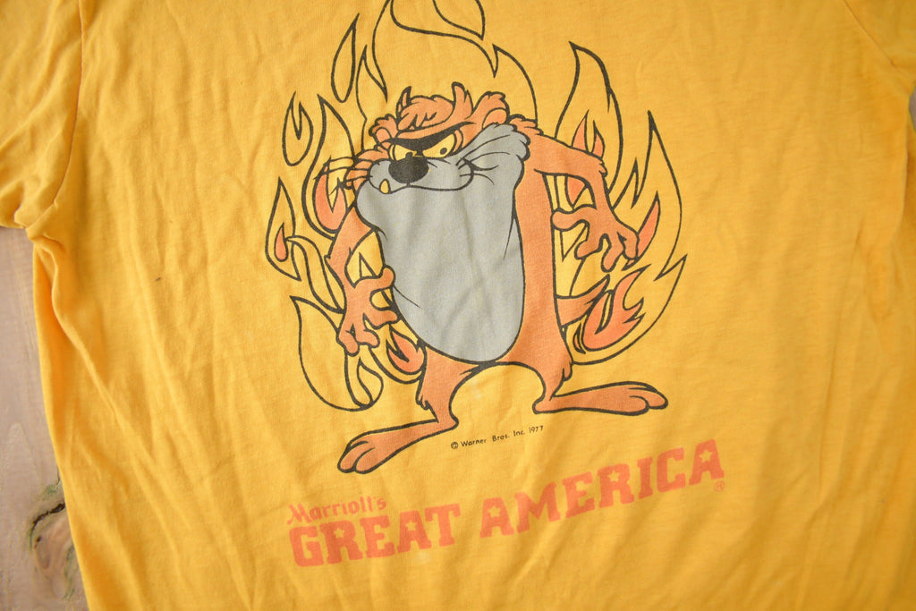 Vintage 1977 Tasmanian Devil Marriotts Great America Single Stitch Graphic T Shirt Made In USA