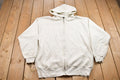 Vintage 1990s Blank White Zip Up Hoodie / 90s Zip Up Hoodie / Made In USA / Essential / Streetwear / 90s Blank / Blank Hoodie / Vintage Zip