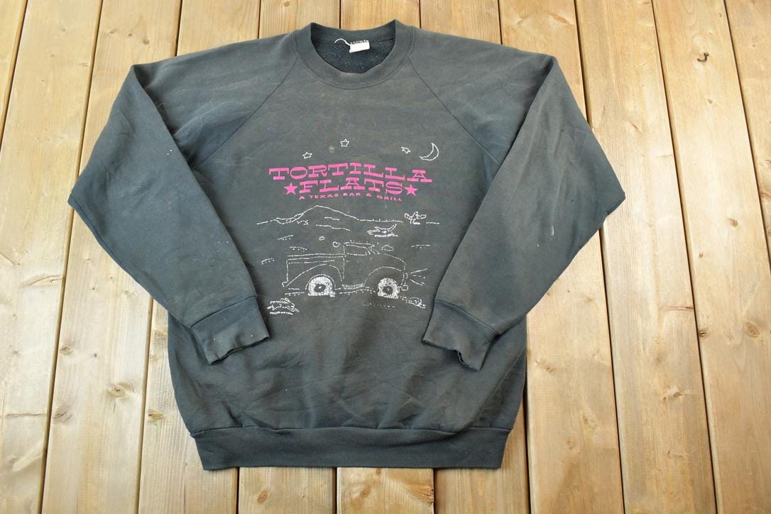 Vintage 1980s Tortilla Flats Texas Bar & Grill Souvenir Crewneck Sweatshirt