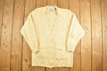 Vintage 1990s Beige Diamond Pattern Knitted Cardigan Sweater /