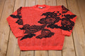 Vintage 1990s Alicia Made In USA Floral Knitted Sweater