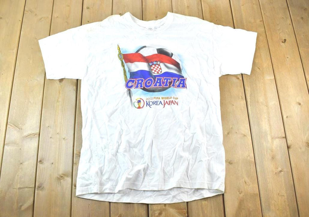 Vintage 2002 Fifa World Cup Korea Souvenir Prima Cotton Single Stitch Graphic Print T-Shirt