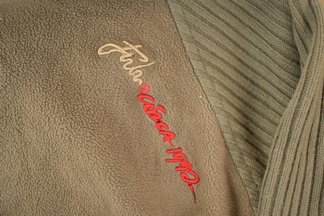 Vintage 1990s FUBU Graphic Embroidered Cable Knit Sleeve Fleece Hoodie