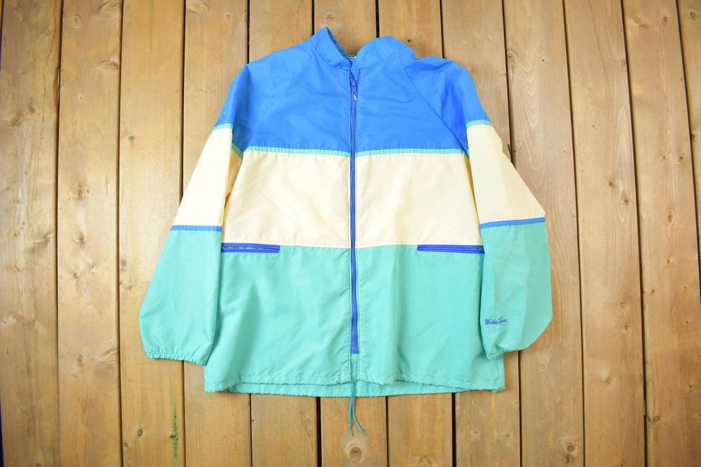 Vintage 1980s Weather Tamer Bright Striped Windbreaker