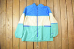 Vintage 1980s Weather Tamer Bright Striped Windbreaker