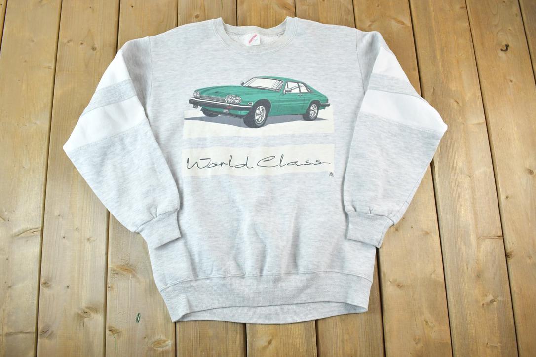Vintage 1986 Jaguar World Class Souvenir Racing Crewneck Sweatshirt Made In USA