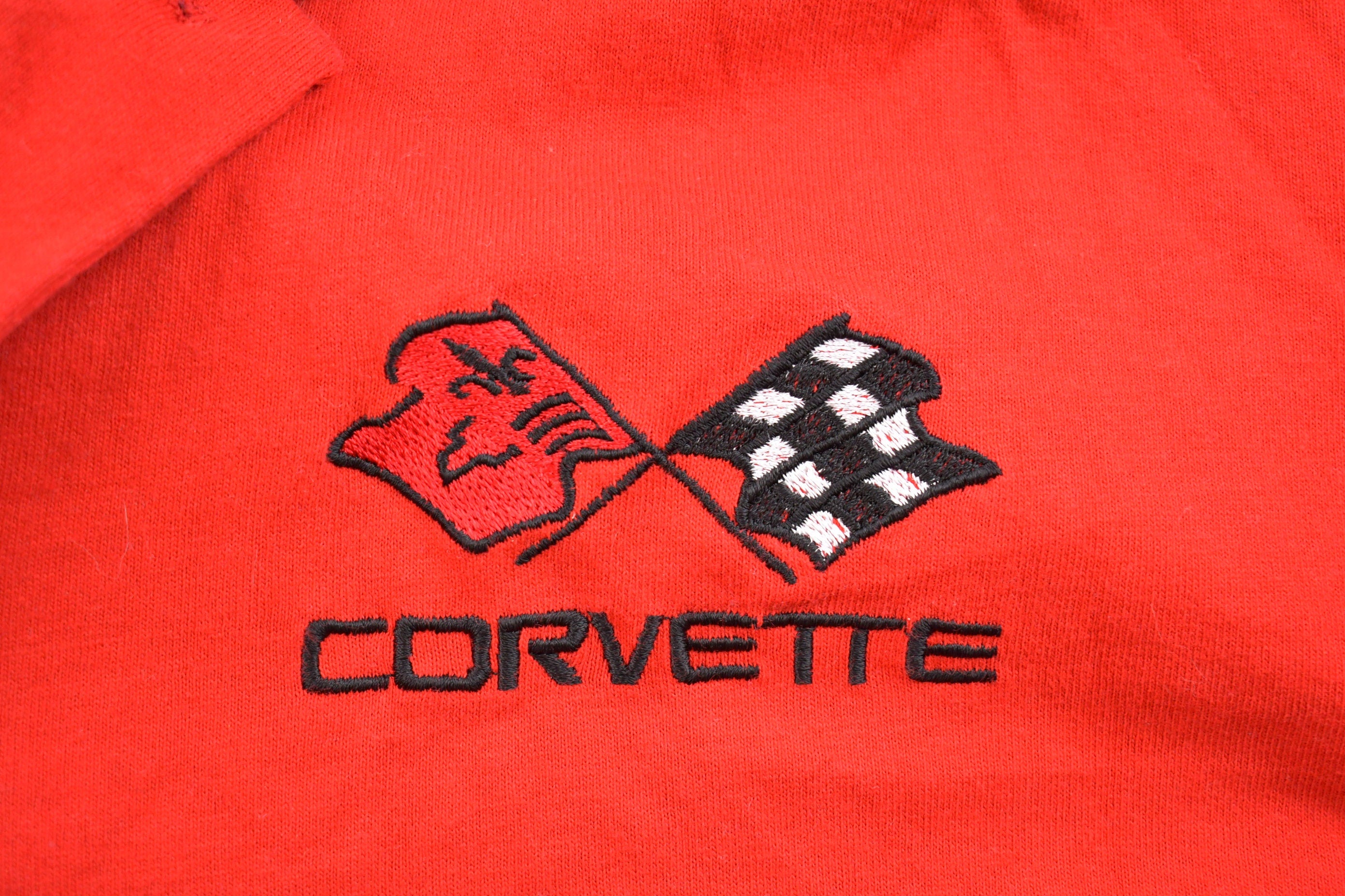 Vintage 1990s Corvette Embroidered Button Up Shirt