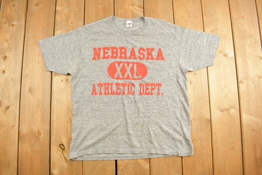 Vintage 1980s Nebraska Athletic Dept University Collegiate T-Shirt / NCAA Tee / Americana / Sportswear / Athletic / Wolf & Sons