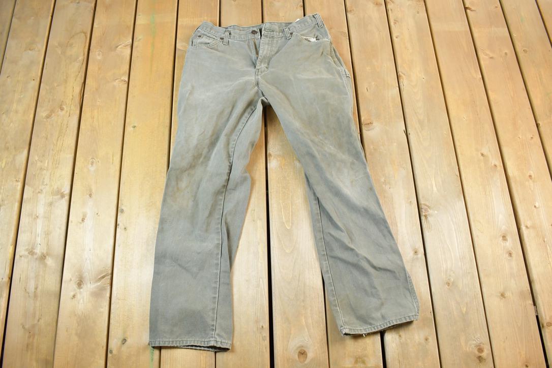 Vintage 1990s Dickies Denim Work Jeans Size 32 x 30 Made In USA  90s Carpenter Pants  Distressed Carhartt  Vintage Workwear