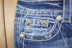 Vintage Y2K Miss Me Bedazzled Low Rise Jeans Size 26x34