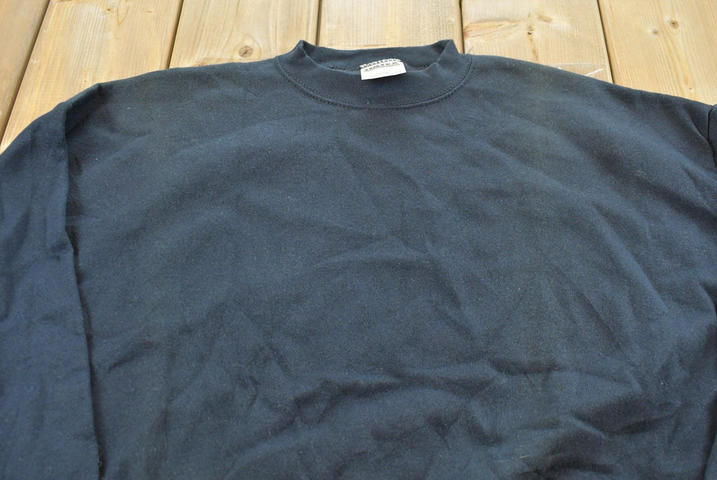 Vintage 1990s Blank Black Tultex Crewneck Sweatshirt Men's XL