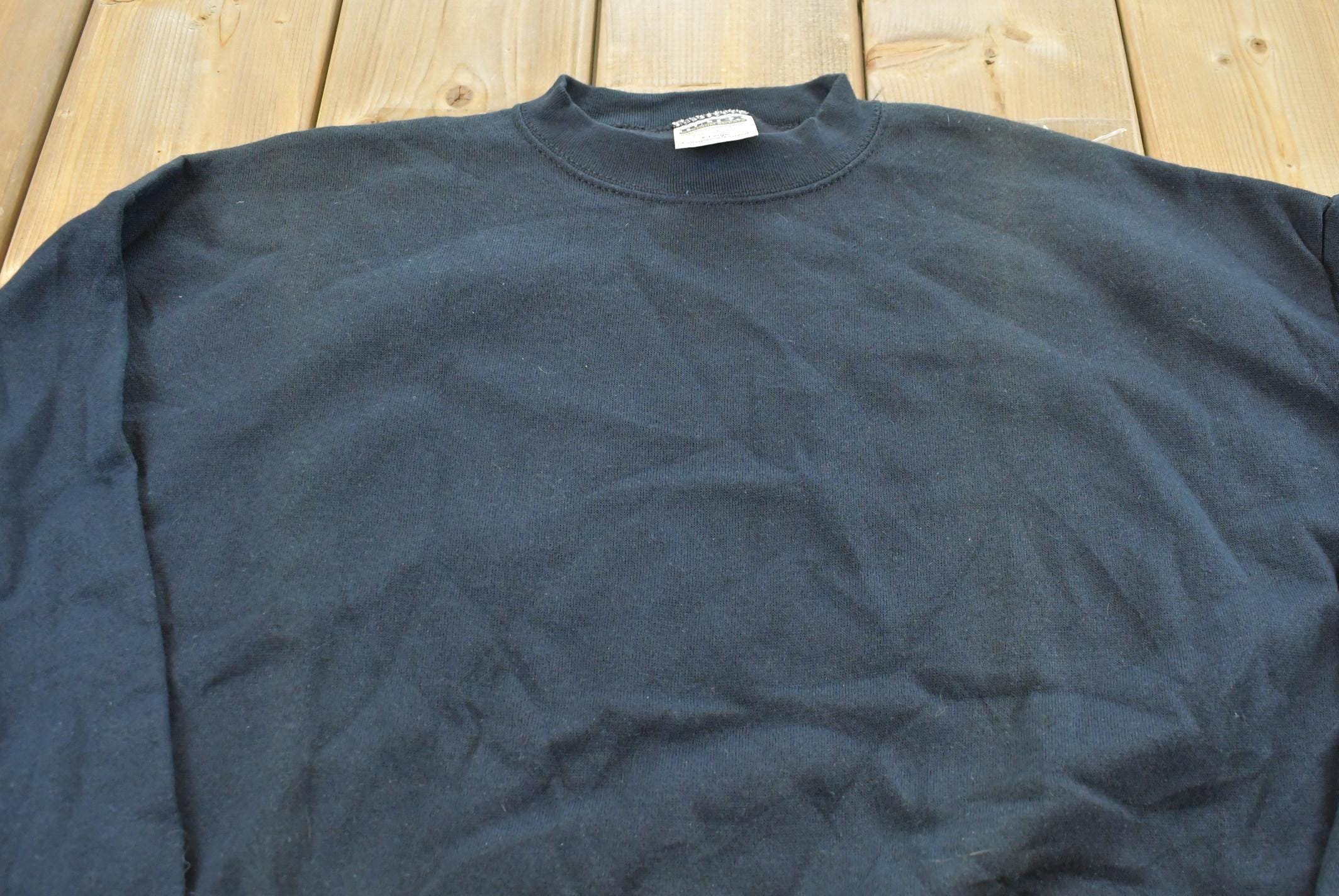 Vintage 1990s Blank Black Tultex Crewneck Sweatshirt Men's XL