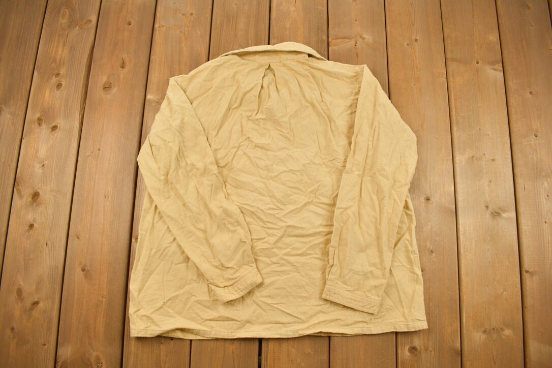 Vintage 1990s Mustard Blank Button Up Shirt