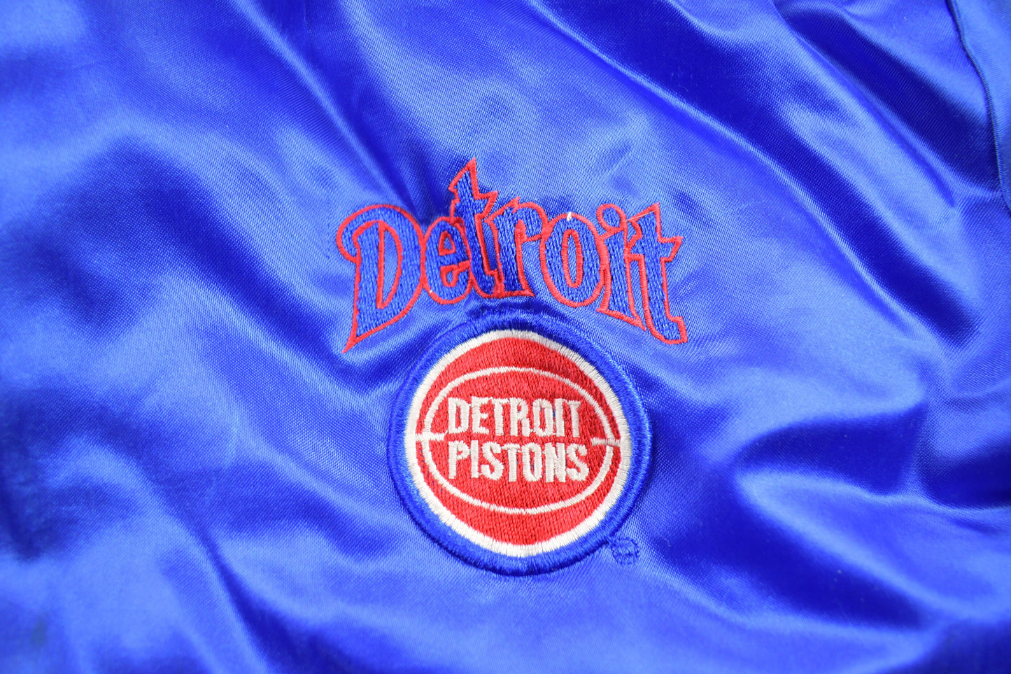 Vintage 1980s Detroit Pistons Bomber Jacket / Snap Button / Streetwear / Souvenir Jacket / Made In USA / Streetwear / NBA