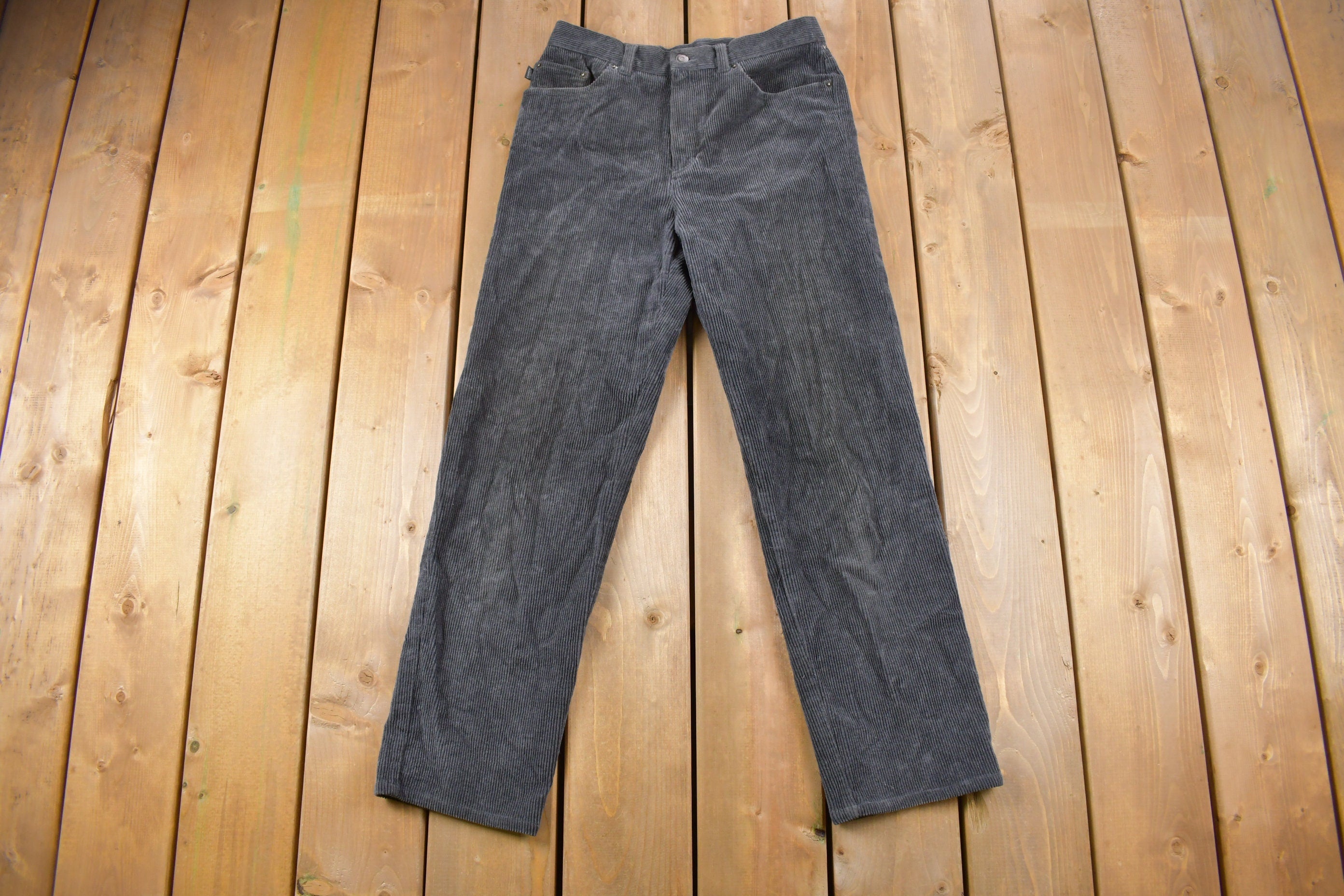 Vintage 1990's Ralph Lauren Jeans Black Corduroy Pants 28 x 28